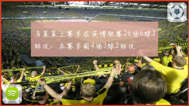 马莱莱上赛季在英博联赛26场6球2助攻,本赛季前4场3球2助攻